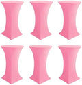 Cocktail Table Covers-Spandex Round High Top Table Cloths Party Pink