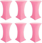 Cocktail Table Covers-Spandex Round High Top Table Cloths Party Pink