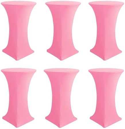 Cocktail Table Covers-Spandex Round High Top Table Cloths Party Pink