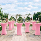 Cocktail Table Covers-Spandex Round High Top Table Cloths Party Pink, alternate view 4