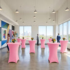 Cocktail Table Covers-Spandex Round High Top Table Cloths Party Pink, alternate view 6
