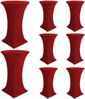 Cocktail Table Covers-Spandex Round High Top Table Cloths Party Red