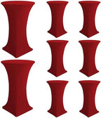 Cocktail Table Covers-Spandex Round High Top Table Cloths Party Red