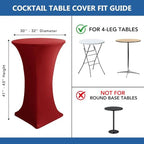 Cocktail Table Covers-Spandex Round High Top Table Cloths Party Red, alternate view 7