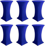 Cocktail Table Covers-Spandex Round High Top Table Cloths Party Royal Blue