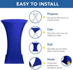 Cocktail Table Covers-Spandex Round High Top Table Cloths Party Royal Blue, alternate view 5