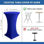Cocktail Table Covers-Spandex Round High Top Table Cloths Party Royal Blue, alternate view 7