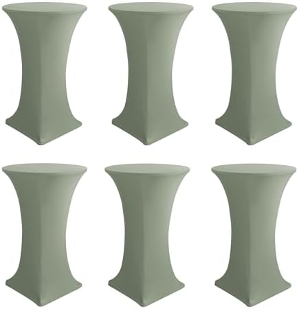 Cocktail Table Covers-Spandex Round High Top Table Cloths Party Sage