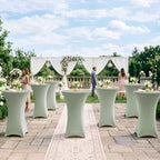Cocktail Table Covers-Spandex Round High Top Table Cloths Party Sage, alternate view 4