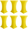 Cocktail Table Covers-Spandex Round High Top Table Cloths Party Yellow