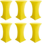 Cocktail Table Covers-Spandex Round High Top Table Cloths Party Yellow