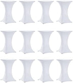 Cocktail Table Covers White, Cocktail Tablecloth 12 Pack 32x43 Inch in 32x43 Inch
