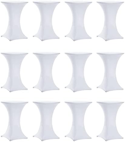 Cocktail Table Covers White, Cocktail Tablecloth 12 Pack 32x43 Inch in 32x43 Inch
