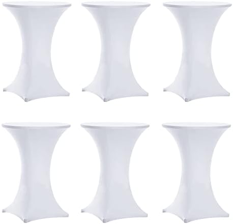 Cocktail Table Covers White, Cocktail Tablecloth 6 Pack 30x42 Inch in 30x42 Inch