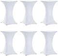 Cocktail Table Covers White, Cocktail Tablecloth 6 Pack 30x42 Inch in 30x42 Inch