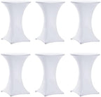 Cocktail Table Covers White, Cocktail Tablecloth 6 Pack 30x42 Inch in 30x42 Inch