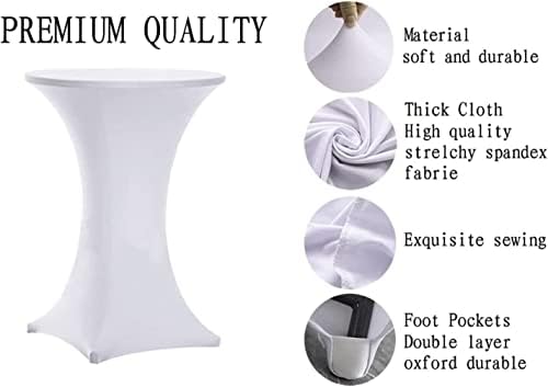 Cocktail Table Covers White, Cocktail Tablecloth 6 Pack 30x42 Inch in 30x42 Inch, alternate view 5