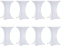 Cocktail Table Covers White, Cocktail Tablecloth 8 Pack 30x42 Inch in 30x42 Inch