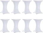 Cocktail Table Covers White, Cocktail Tablecloth 8 Pack 30x42 Inch in 30x42 Inch