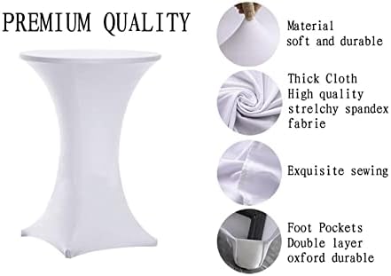 Cocktail Table Covers White, Cocktail Tablecloth 8 Pack 30x42 Inch in 30x42 Inch, alternate view 4
