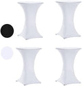 Cocktail Table Covers White, High Top Table Cloths 4 Pack 36x43 Inch in 36x43 Inch