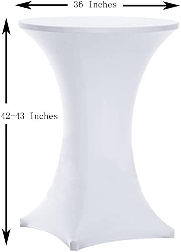 Cocktail Table Covers White, High Top Table Cloths 4 Pack 36x43 Inch in 36x43 Inch, alternate view 3