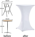 Cocktail Table Covers White, High Top Table Cloths 4 Pack 36x43 Inch in 36x43 Inch, alternate view 5