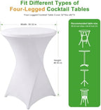 Cocktail Table Covers White Spandex High Top Tablecloth 4 Pack, alternate view 3