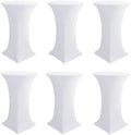 Cocktail Table Covers-White Spandex Round High Top Table Cloths Party