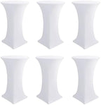 Cocktail Table Covers-White Spandex Round High Top Table Cloths Party