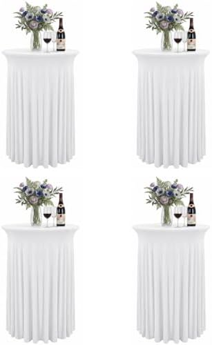Cocktail Table Covers with Skirts, 4 Pack 32x43 Inch Stretch Fitted Tablecloth, Cocktail Tablecloths for Pub