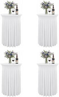 Cocktail Table Covers with Skirts, 4 Pack 32x43 Inch Stretch Fitted Tablecloth, Cocktail Tablecloths for Pub