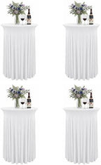 Cocktail Table Covers with Skirts, 4 Pack 32x43 Inch Stretch Fitted Tablecloth, Cocktail Tablecloths for Pub