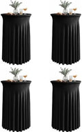 Cocktail Table Covers with Skirts, 4 Pack 32x43 Inch Stretch Fitted Tablecloth, Cocktail Tablecloths for Pub