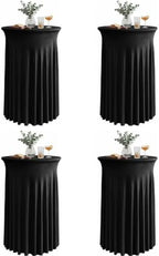 Cocktail Table Covers with Skirts, 4 Pack 32x43 Inch Stretch Fitted Tablecloth, Cocktail Tablecloths for Pub