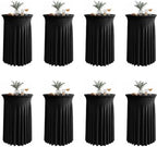 Cocktail Table Covers with Skirts, 8 Pack 32x43 Inch Stretch Fitted Tablecloth, Cocktail Tablecloths for Pub