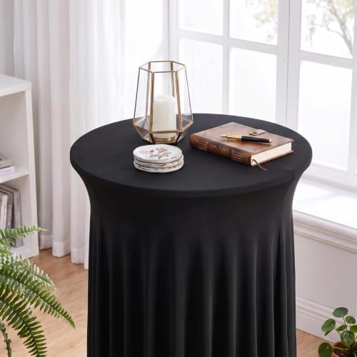Cocktail Table Covers with Skirts, 8 Pack 32x43 Inch Stretch Fitted Tablecloth, Cocktail Tablecloths for Pub, alternate view