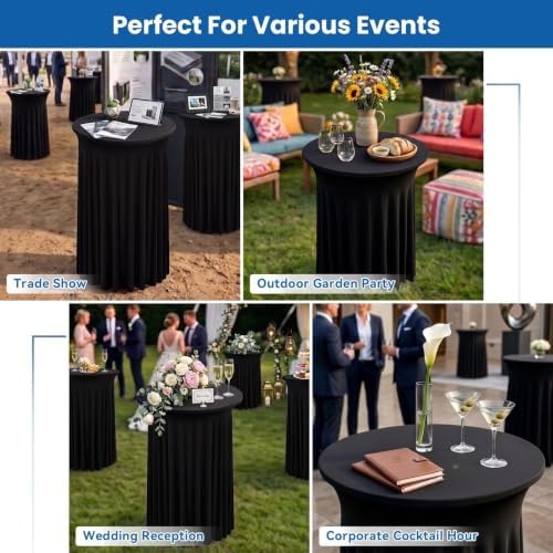 Cocktail Table Covers with Skirts, 8 Pack 32x43 Inch Stretch Fitted Tablecloth, Cocktail Tablecloths for Pub, alternate view