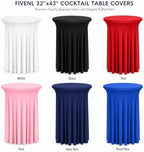 Cocktail Table Tablecloth Covers Skirts High Top Round Spandex Navy Blue, alternate view 4