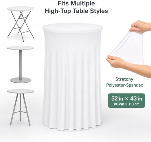 Cocktail Table Tablecloth Covers Skirts High Top Round Spandex Navy Blue, alternate view 5