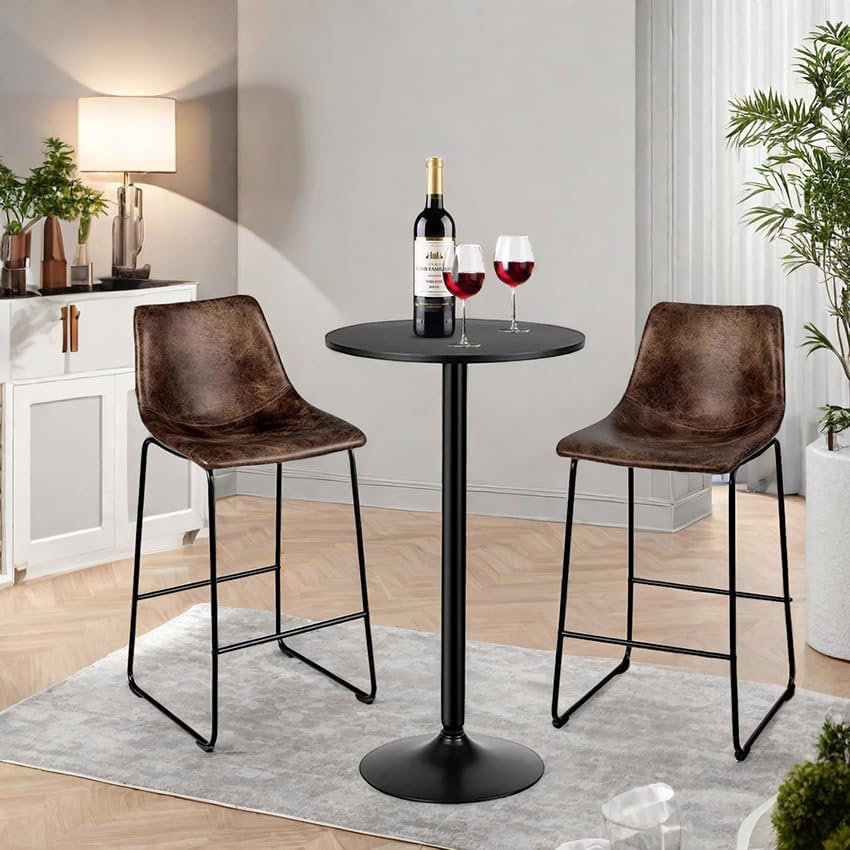 Cocktail Table, Two-in-one Modern Style Standing Circular Bar Table 40"/22" Two Convertible Height Suitable for, alternate