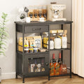 Coffee Bar Cabinet for Home - Farmhouse Coffee Stand Station Multi-Purpose Storage Cabinet with Adjustable Feet