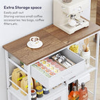 Coffee Bar Cabinet for Home - Farmhouse Coffee Stand Station Multi-Purpose Buffet Sideboard Cabinet with Drawers, alternate