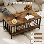 Coffee Table for Living Room, Farmhouse Living Room Table with Slatted Sides Frame for Home Office, Apartment, alternate view