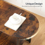 Coffee Table for Living Room, Oval Small Coffee Table with 2-Tier Open Storage Shelf, Industrial Cocktail Tea, alternate view