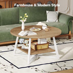 Coffee Table for Living Room, Round Coffee Table, Small Circle Coffee Table with Storage, Modern Wood Round, alternate view 4