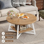 Coffee Table for Living Room, Round Coffee Table, Small Circle Coffee Table with Storage, Modern Wood Round, alternate view 6