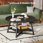 Coffee Table for Living Room, Round Coffee Table, Small Circle Coffee Table with Storage, Modern Wood Round, alternate view 4