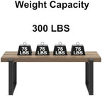 Coffee Table, Modern Rustic Wood and Metal Center Table, Industrial Cocktail Tea Table for Living Room, Oak, 44, alternate