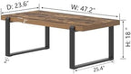 Coffee Table, Modern Rustic Wood and Metal Center Table, Industrial Rectangle Cocktail Tea Table for Living, alternate view 2